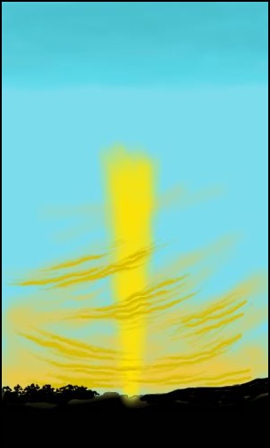 Sun pillar 1974 06 23