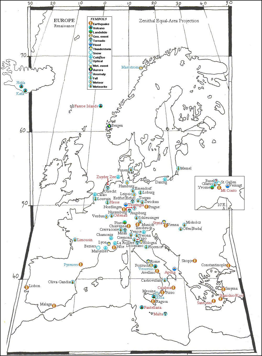 Map Europe renaissance